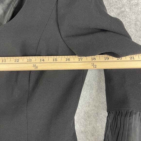 ESCADA Virgin Wool Blazer Jacket Womens 38 Black Bell Lace Trim Cropped Classic - Picture 5 of 15